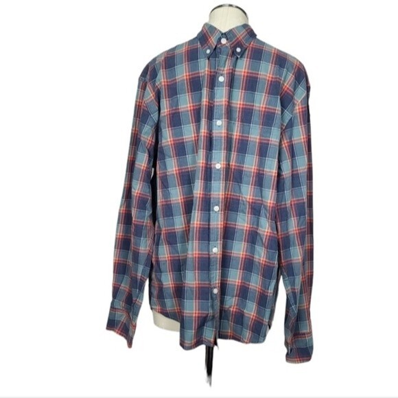 J. Crew Factory Other - J. Crew Factory Heathered Cotton Plaid Button Down Long Sleeve Shirt Men's XL